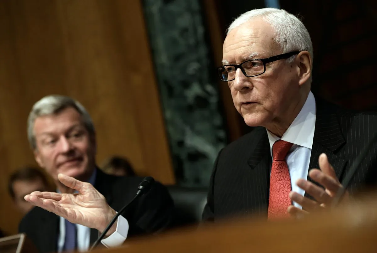 Ranking member U.S. Sen. Orrin Hatch (R-Utah) (R) questions current and former IRS employees while the testify before the Senate Finance Committee as committee Chairman Sen. Max Baucus (D-Mont.) listens May 21, 2013, in Washington, D.C. The committee heard testimony on the topic of on 'A Review of Criteria Used by the IRS to Identify 501(c)(4) Applications for Greater Scrutiny.' (Win McNamee/Getty Images)