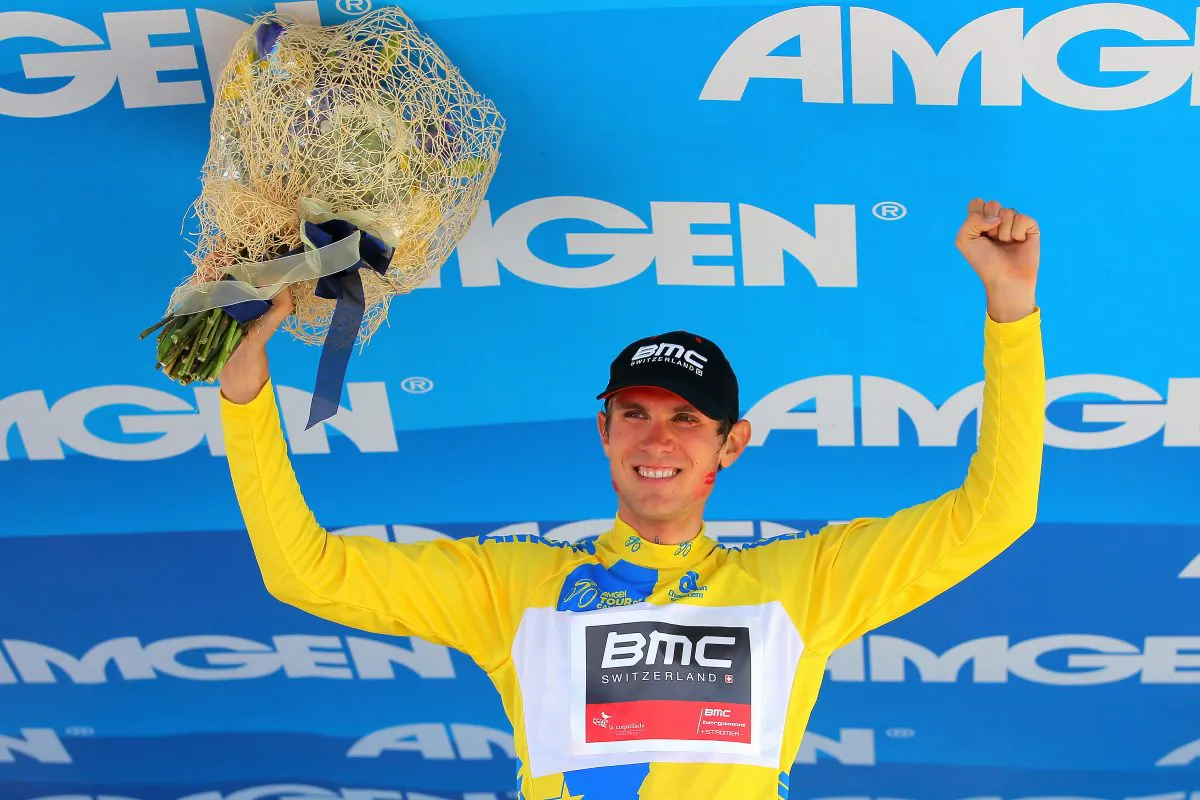 Tejay van Garderen of BMC Racing takes the podium after winning Stage Six of the 2013 Amgen Tour of California on May 17. Van Garderen went on the win the race, his first major stage-race victory. (Doug Pensinger/Getty Images)