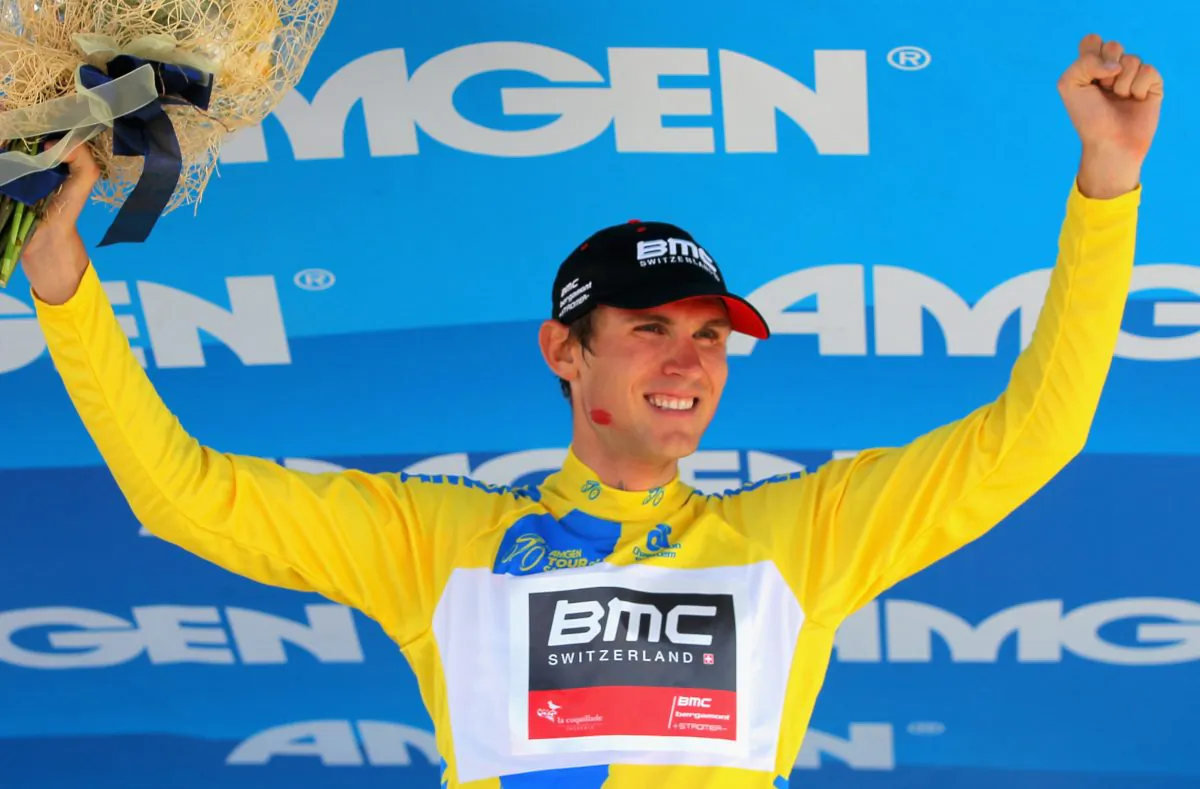 Tejay van Garderen of BMC takes the podium after winning the Individual Time Trial during Stage Six and defending the overall race leader's jersey in the 2013 Amgen Tour of California on May 17, 2013 in San Jose, California. (Doug Pensinger/Getty Images)