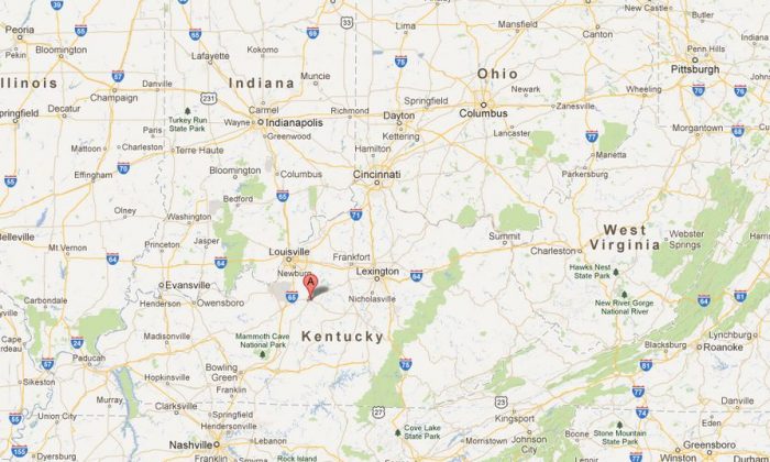 A Google Maps screenshot shows the location of Bardstown, Kentucky.