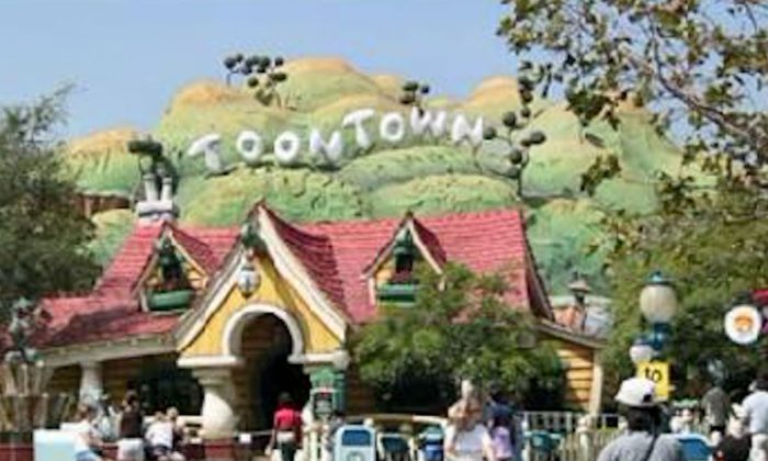 Mickey's Toontown in Disneyland in Anaheim, Calif., on May 29, 2013. A dry ice bomb that exploded in a trash can led staff to evacuate Toontown May 28, 2013. (Screenshot/KTLA 5)