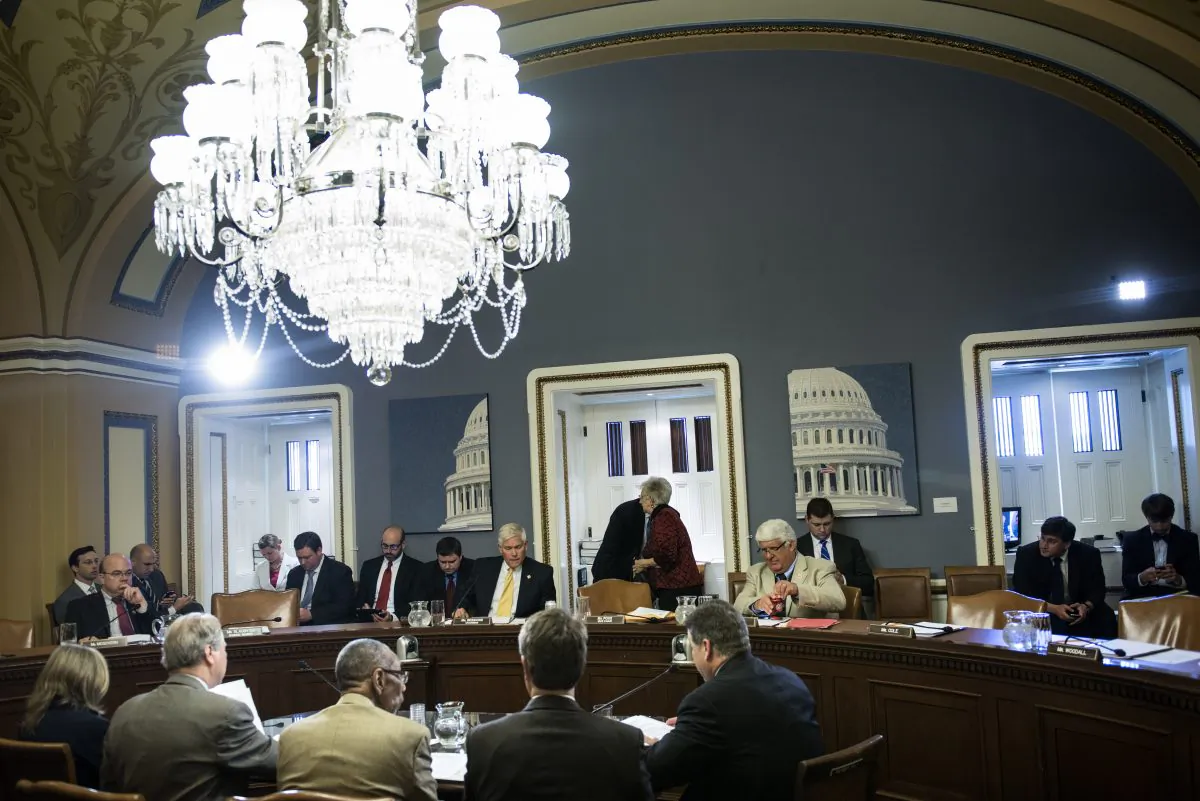 The House Rules Committee meets on Capitol Hill on May 21, 2013 in Washington. The committee met to discuss Republican legislation that would circumvent President Barack Obama in order to build the Keystone XL pipeline to bring Canadian oil sands crude to refineries in Texas on the Gulf of Mexico. (Brendan Smialowski/AFP/Getty Images)
