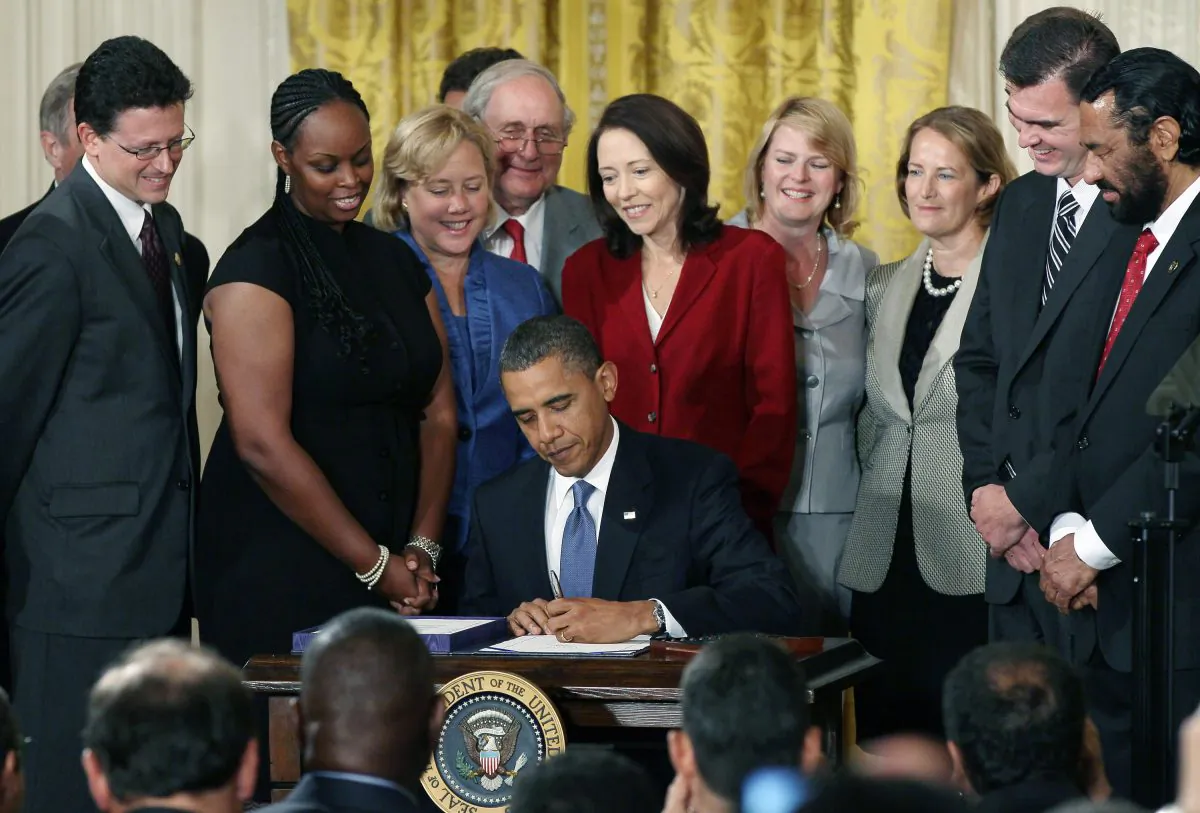 U.S. President Barack Obama signs the Small Business Jobs Act in the East Room of the White House in Washington, DC in this file photo. (Win McNamee/Getty Images)