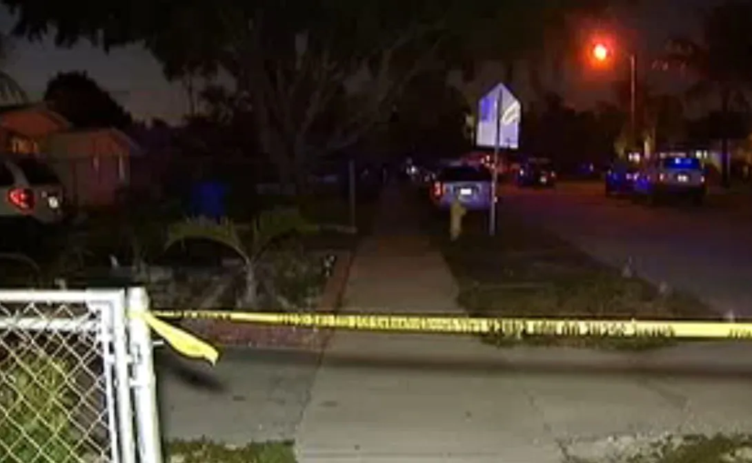 An NBC Miami screenshot shows the neighborhood in Oakland Park where the girl was shot.