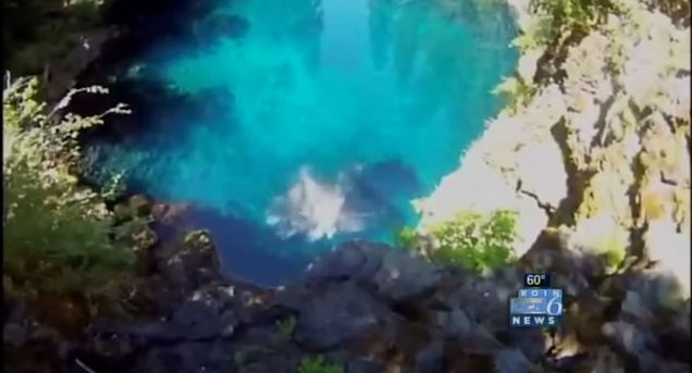 The cliffs at Blue Pool. (Screenshot/KOIN-TV)