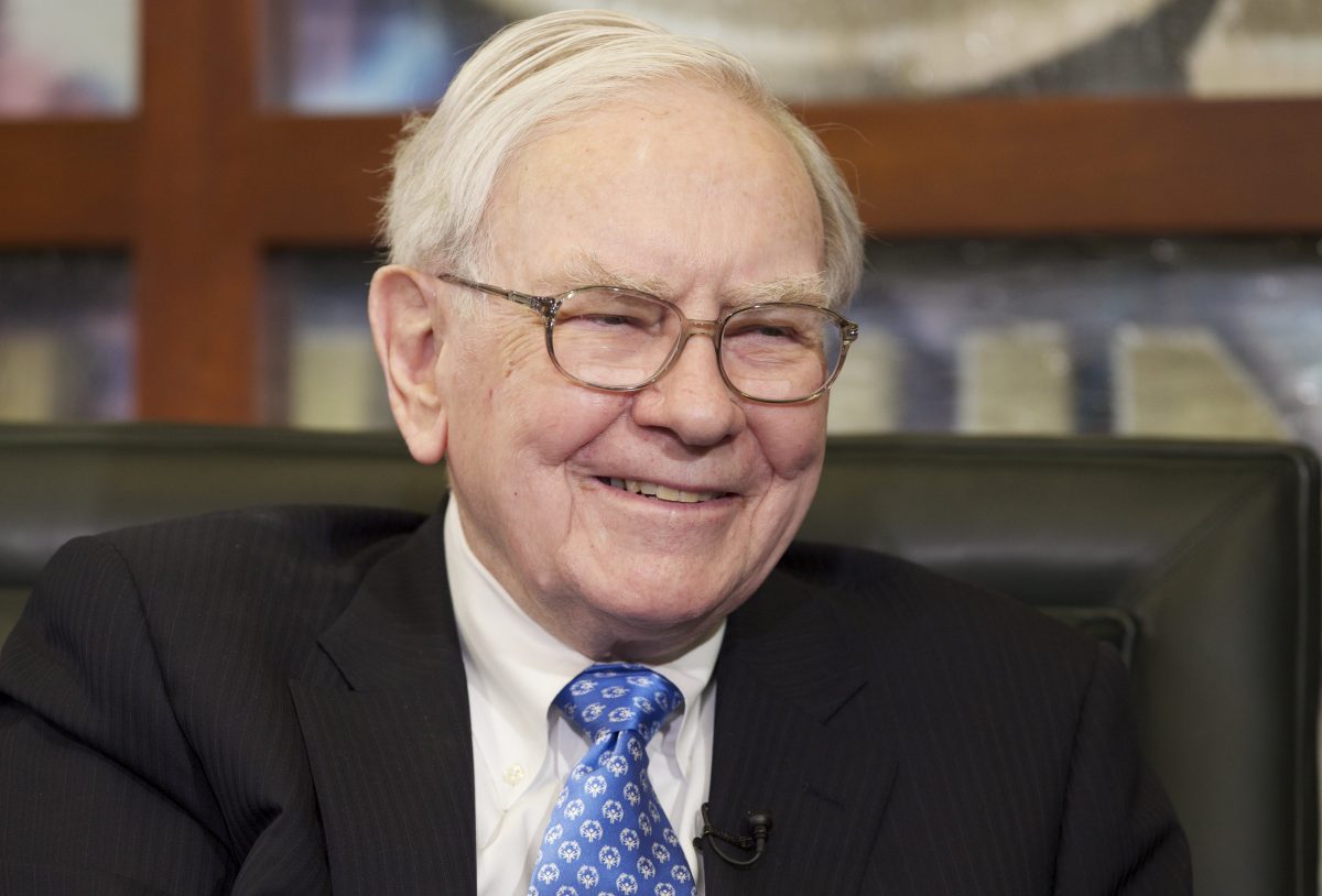 In this May 6, 2013 photo, Warren Buffett smiles during a television interview in Omaha, Neb. The annual charity auction of a private lunch with billionaire investor Warren Buffett has entered its final hours with the rare opportunity still available for the relative bargain price of less than a million dollars. (AP Photo/Nati Harnik)