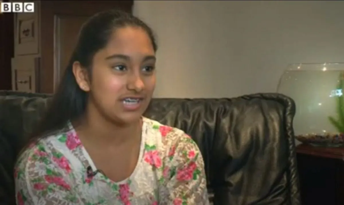 A screenshot of the BBC shows Neha Ramu, a 13-year-old with a 162 IQ.