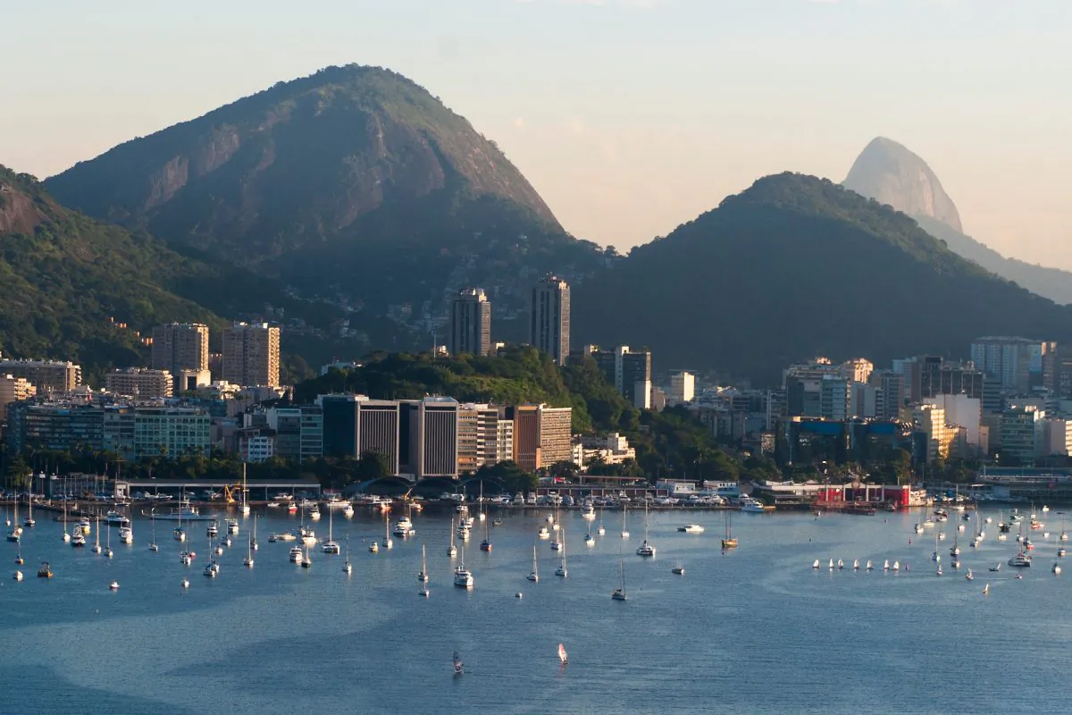 An aerial view of the Rio de Janeiro harbour on June 6, 2013, ahead of the FIFA Confederations Cup. According to Brazilian authorities, Rio has the third most expensive hotel rates in the world. (Buda Mendes/Getty Images)