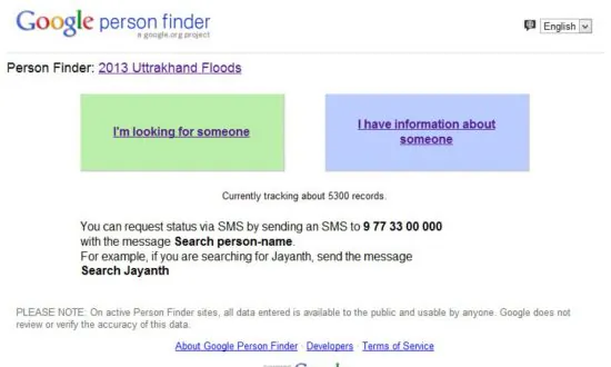 Google App Tracking Uttrakhand Flood Victims