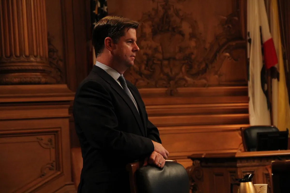 Mark Farrell, San Francisco supervisor, at a public comment session on the condo conversion ordinance, City Hall, San Francisco, Calif., Jan. 28, 2013.
