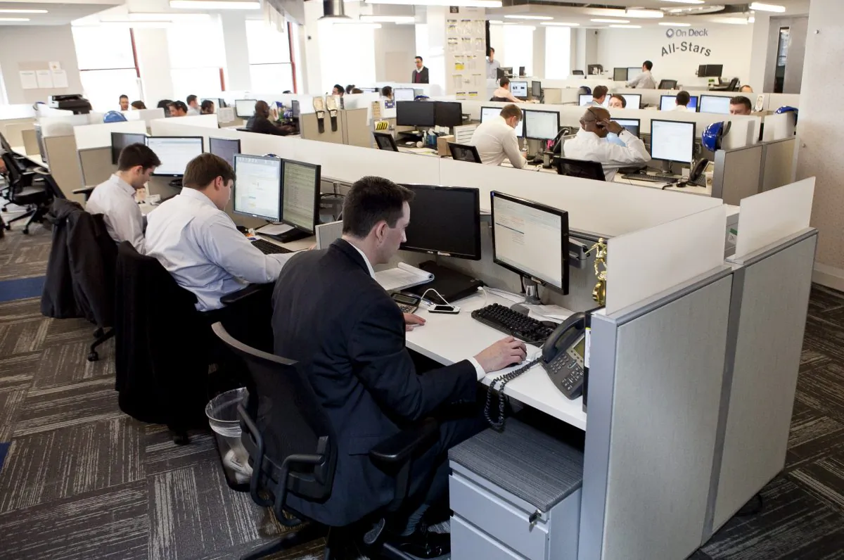 Employees of On Deck, a tech company in New York on March 28. (Samira Bouaou/Epoch Times)
