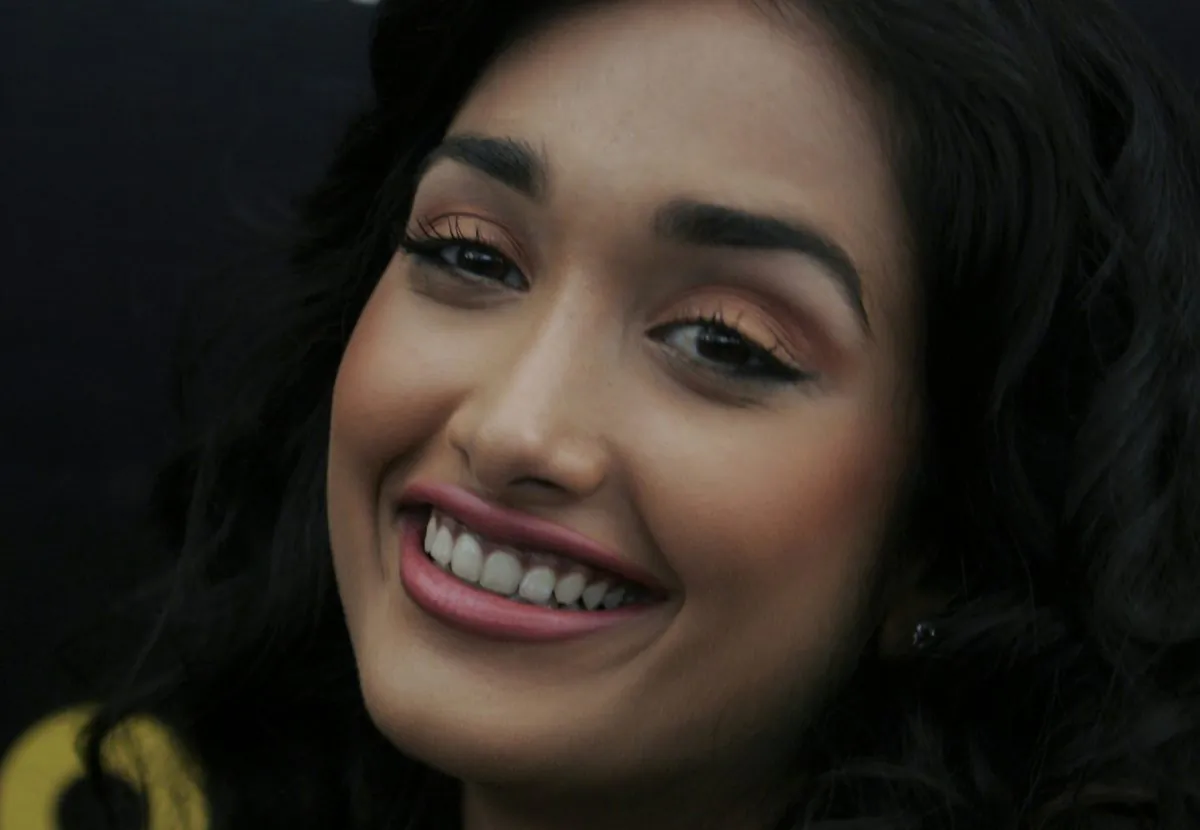 FILE- In this Dec. 19, 2008 file photo, Bollywood actress Jia Khan smiles during a promotional event of her forthcoming Hindi movie 'Ghajini' in Bangalore, India. Police said that Khan was found dead at her home in Mumbai late Monday, June 3, 2013. Khan began her career in Mumbai's film industry in the 2007 Hindi film "Nishabd" in which she portrayed a teenager in love with her best friend's father, played by Bollywood superstar Amitabh Bachchan. (AP Photo/Aijaz Rahi, file)