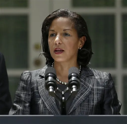 United Nations Ambassador Susan Rice, President Barack Obama's choice to become National Security Adviser, speaks in the Rose Garden of the White House in Washington, Wednesday, June 5, 2013, where the president made the announcement. (AP Photo/Pablo Martinez Monsivais)