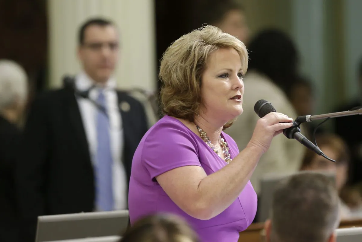 Then Assemblywoman Shannon Grove (R-Bakersfield) speaks at the Capitol in Sacramento on June 20, 2013. (Rich Pedroncelli/AP Photo)

