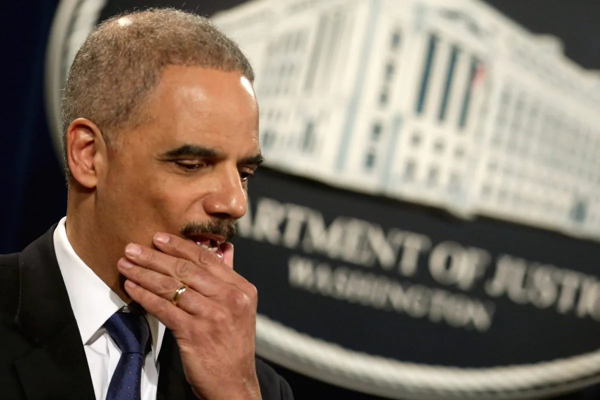 U.S. Attorney General Eric Holder holds a Medicare fraud news conference at the Justice Department in Washington, D.C. on May 14, 2013.(Chip Somodevilla/Getty Images)