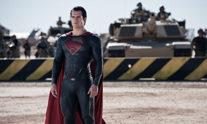 Superman (Henry Cavill) in the action-adventure film “Man of Steel.” (Clay Enos/Warner Bros. Pictures)