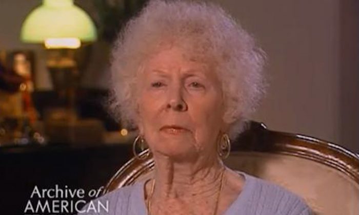 Actress Maxine Stuart, 94, in an interview with the Archive of American Television. Stuart died June 6, 2013. (Screenshot/Youtube)