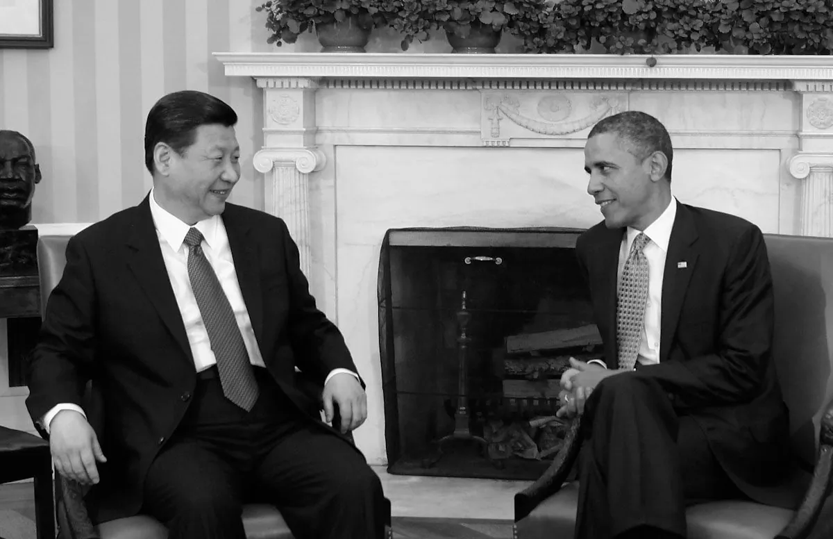 US President Barack Obama and Chinese Vice Chairman Xi Jinping speak during meetings in the White House Oval Office in Washington on Feb. 14, 2012. (Chip Somodevilla/Getty Images)