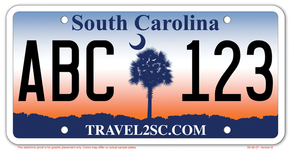 An e-plate proposal in South Carolina is designed to look just like a conventional license plate, with the added advantage of remote adjustment. (South Carolina DMV)