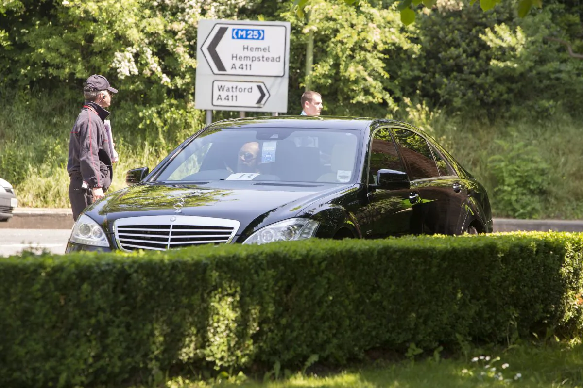 Restricted access for the press at the clandestine Bilderberg gathering 2013 at The Grove Hotel in Watford. They have constructed a wall around the venue and kept the press about a mile away. (Si Gross/Ben Dome )