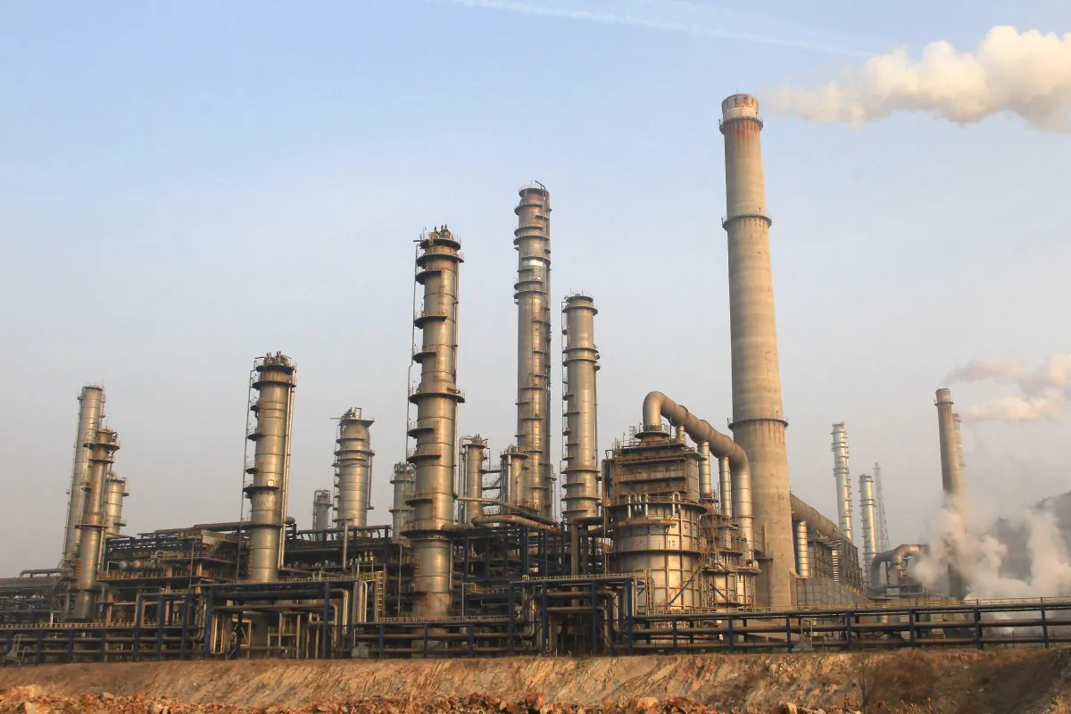 This file photo shows a chemical plant in the city of Dalian, in northeast China's Liaoning Province, on Jan. 18, 2013. Journalists in China say that some chemical plants in China are polluting the groundwater by pumping waste into wells. (STR/AFP/Getty Images)