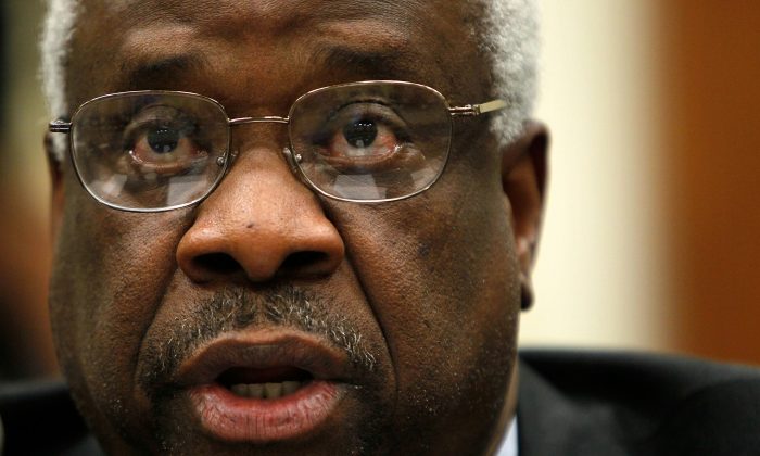 A file photo of U.S. Supreme Court Justice Clarence Thomas on April 15, 2010. (Alex Wong/Getty Images) 