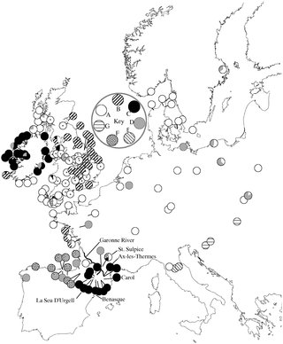 Distribution of main C. nemoralis mitochondrial lineages across Europe, showing that the snail migrated from southern France to Ireland. (Screenshot/PLOS ONE)