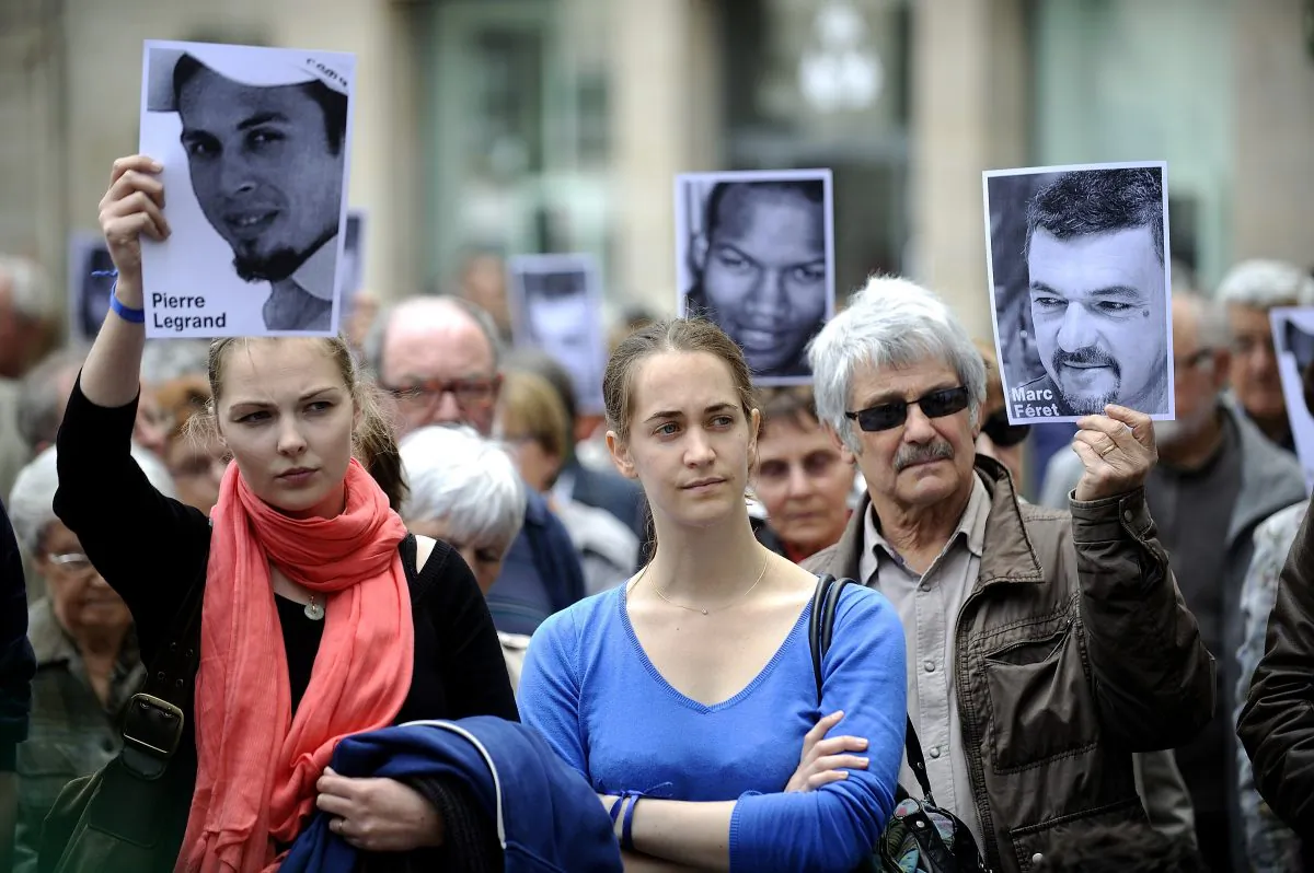People gather to support four French hostages being held in Mali, kidnapped by Al-Qaeda in the Islamic Maghreb (AQMI) three years ago, in Nantes, France on June 1. France and other G-8 countries made an agreement June 18 not to pay ransom to terrorists. (Jean-Sebastien Evrard/AFP/Getty Images)