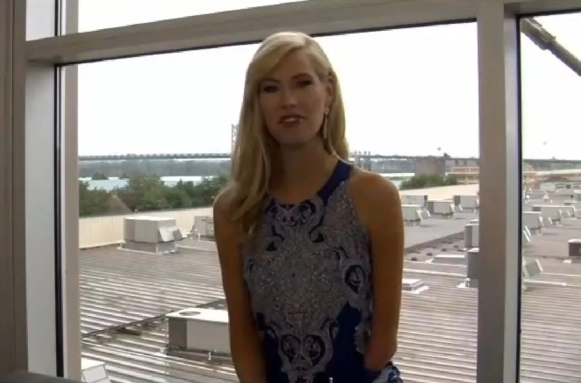 A screenshot of WHBF-TV shows Nicole Kelly.