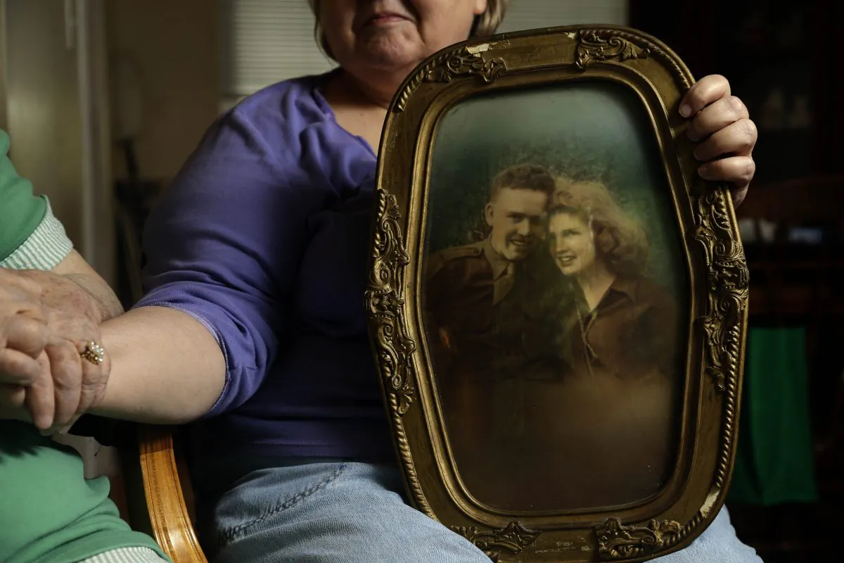 Portrait of Kenneth F. Reese, a soldier who is still Missing In Action from the Korean War.
(AP Photo/Gerry Broome)