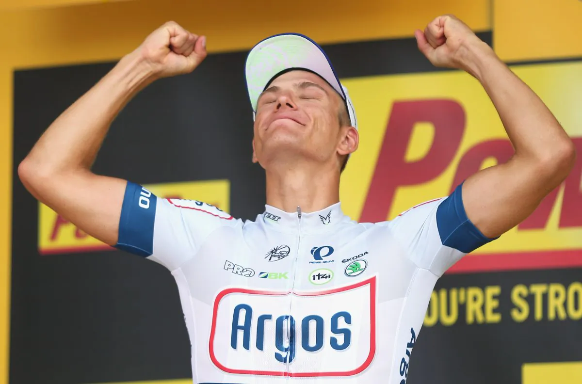 Marcel Kittel of Argos-Shimano celebrates on the podium after winning Stage Twelve of the 2013 Tour de France. Kittel won four stages including the final sprint on the Champs Elysées in Stage 21. (Bryn Lennon/Getty Images)