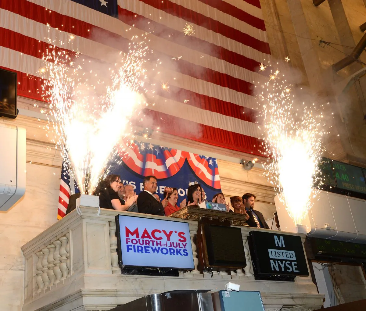 NEW YORK, NY - JULY 03: Amy Kule, Executive Producer of Macy's 4th of July Fireworks and Miss America 2012, Laura Kaeppeler visit the New York Stock Exchange on July 3, 2012 in New York City. (Photo by Jason Kempin/Getty Images)