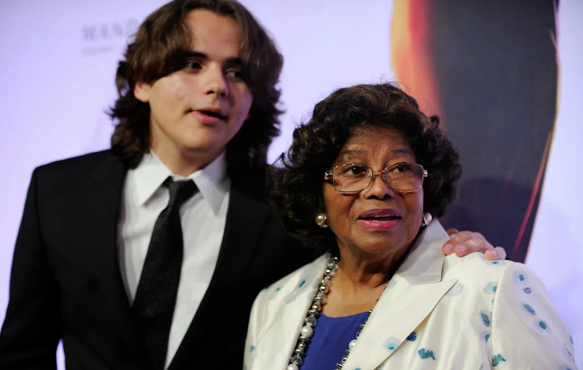 Prince Jackson, left, and Katherine Jackson arrive at the world premiere of "Michael Jackson ONE" on June 29, 2013. (David Becker/Invision/AP, File)