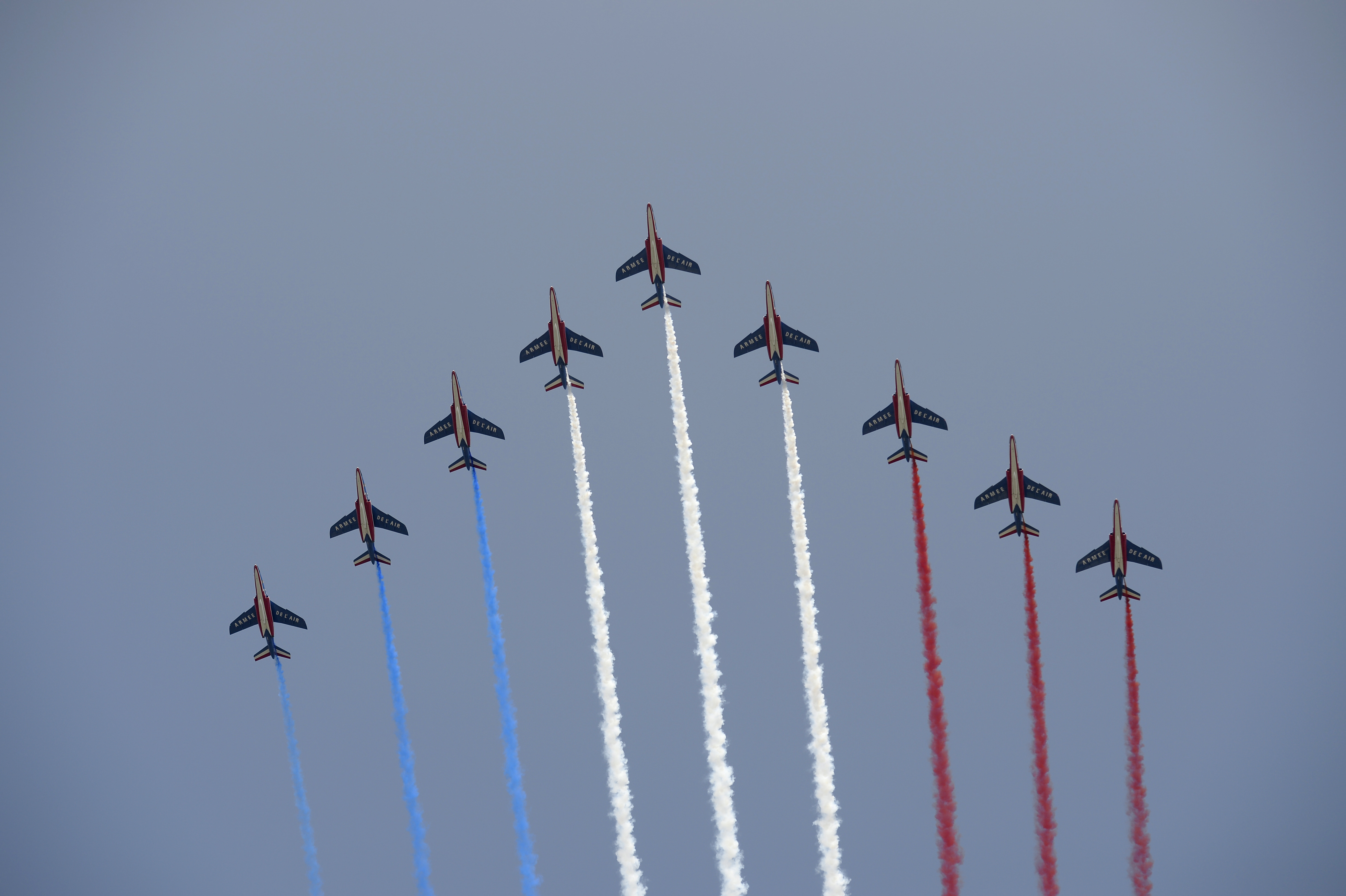 LIVE NOW: Patrouille de France Conducts Ceremonial Flyover Celebrating the 250th Anniversary of US Independence