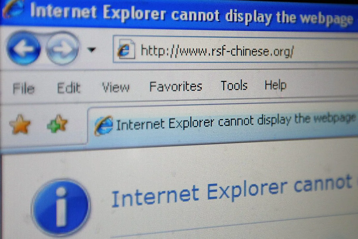 Pictured is the error message given by a computer in China that attempted to open the website of the press-freedom organization Reporters Without Borders, on May 30, 2007. The blocking of selected websites is done by the system built in part by Fang Binxing, the man dubbed as the "Father of China's Great Firewall." (Frederic J. Brown/AFP/Getty Images) 