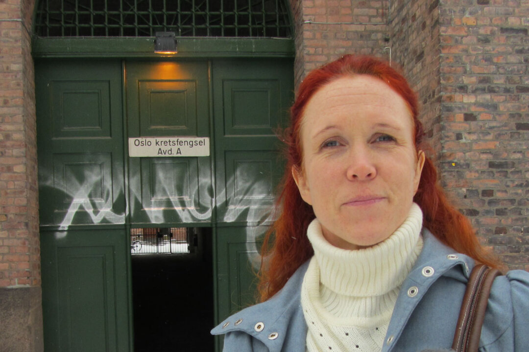 Ihrén Abrahamsson in front of Oslo fengsel (prison), in Oslo, Norway, March 13, 2013. Working in prison set Abrahamsson on a course of self-discovery and spreading awareness about Highly Sensitive Persons in writing and lectures. (Susanne Willgren/The Epoch Times)