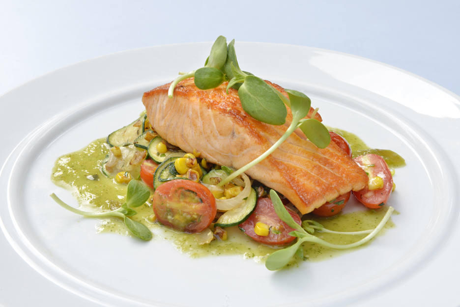 Top Chef Recipe: Grilled Atlantic Salmon With Roasted Corn, Zucchini ...