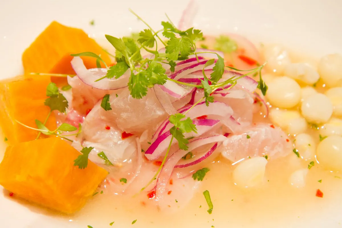 La Mar’s cebiche clasico, an exquisite rendition of the most traditional Peruvian dish. (Jan Jekielek/Epoch Times)
