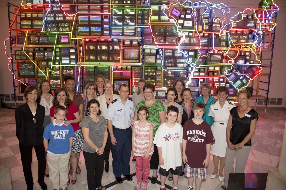 Military families attend the launch event for Blue Star Museums this year at the Smithsonian American Art Museum. (Courtesy of James Kegley)