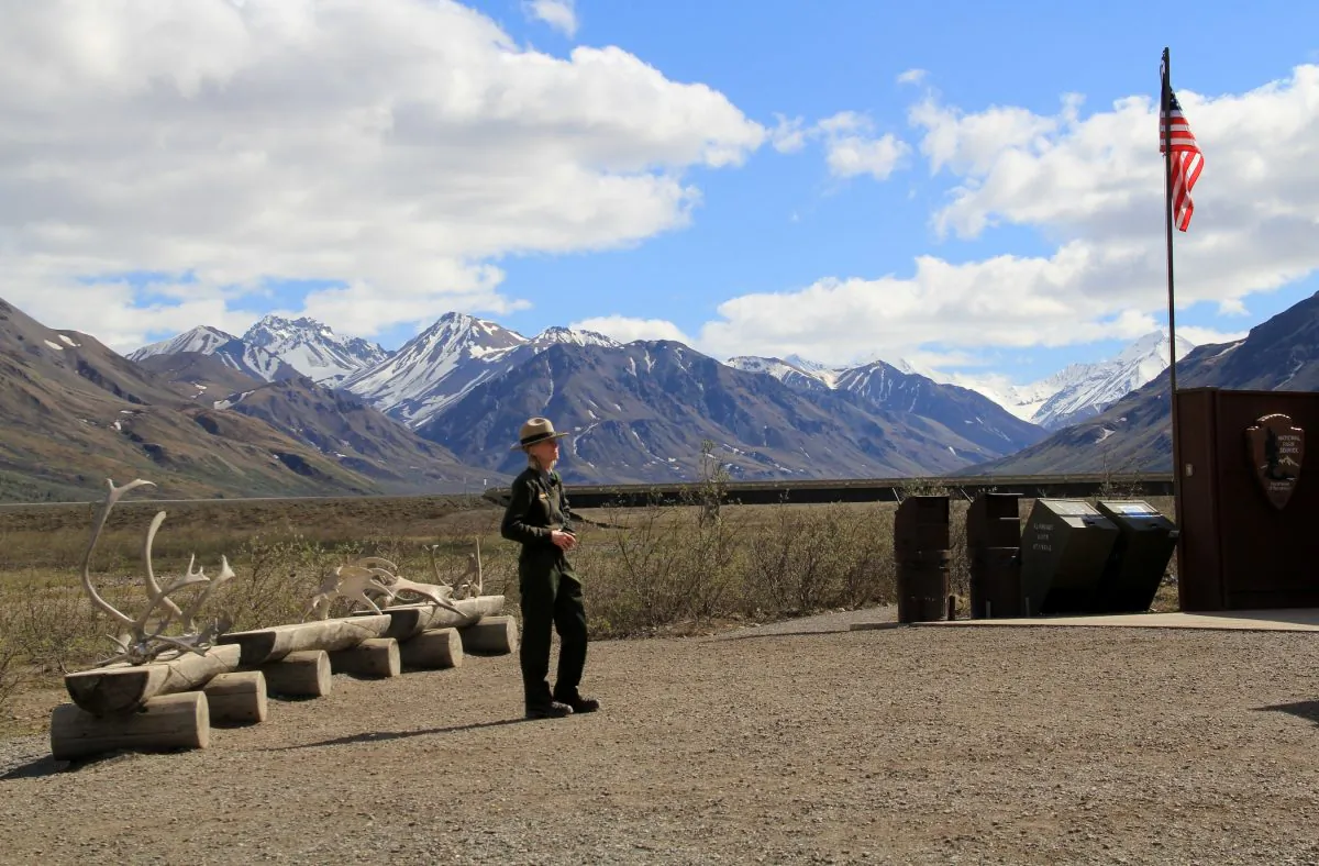 A lone ranger at a visitor center in Denali National Park, Alaska June 2013. Cuts in services are occurring in all 401 national parks, as a result of sequestration, and may include the closure of camping grounds and staff reductions. (Shar Adams/Epoch Times)