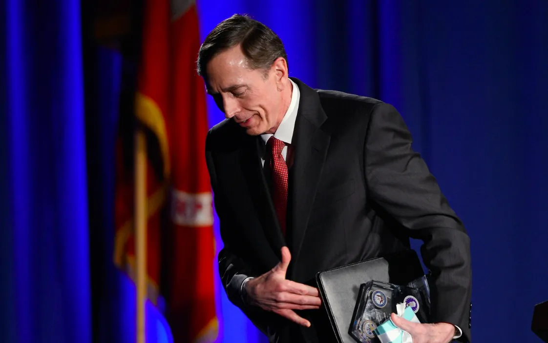Former CIA director and retired four-star general David Petraeus leaves the podium after making his first public speech since resigning as CIA director at University of Southern California dinner for students Veterans and ROTC students on March 26, 2013 in Los Angeles, California. (Kevork Djansezian/Getty Images)