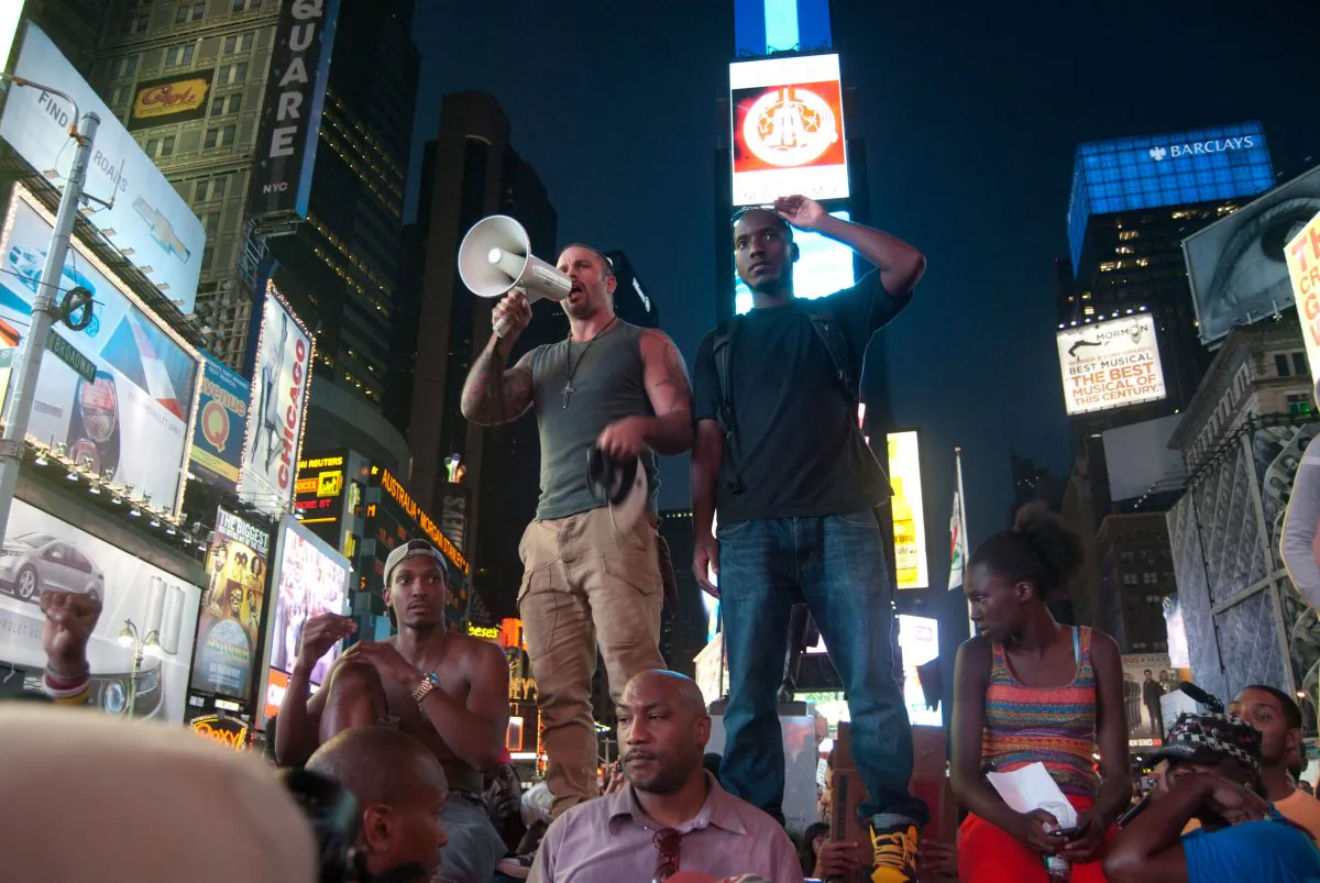 Roughly 2,000 protesters take over Times Square on July 14, 2013 to protest the acquittal of George Zimmerman in the fatal shooting of Trayvon Martin. (Joshua Philipp/Epoch Times)
