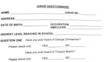 ‘Trayvon Martin’ Mispelled on Zimmerman Trial Jury Questionnaire