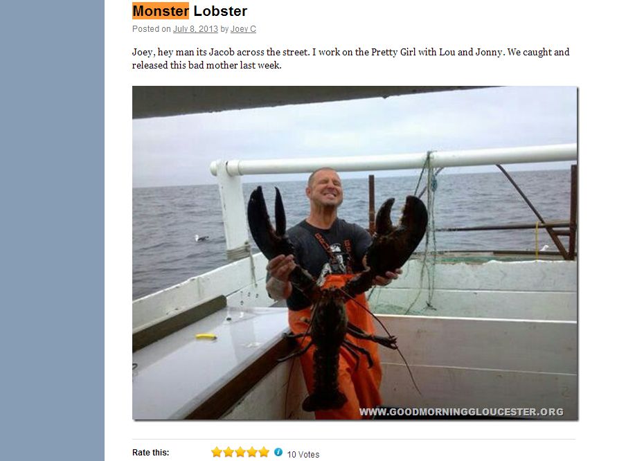 Massive, 20Pound Lobster Caught of Massachusetts Coast in Gloucester