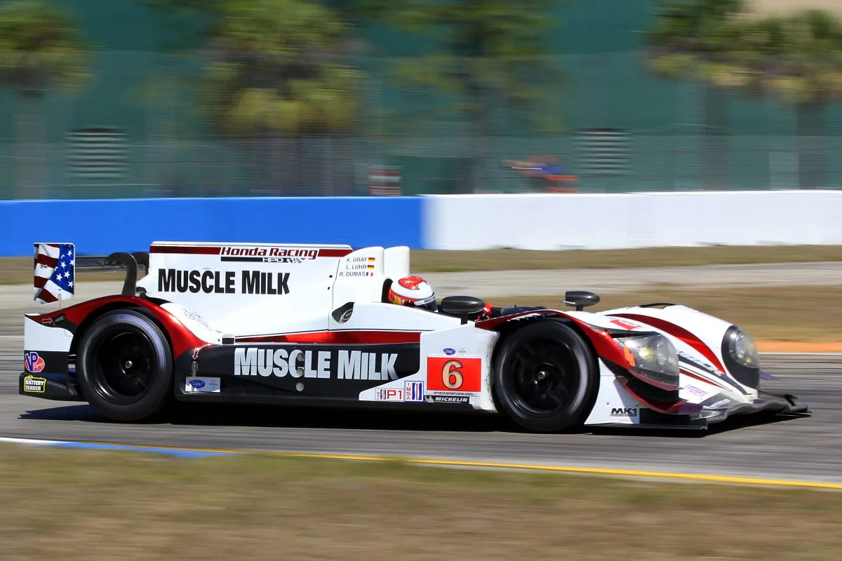 Muscle Milk Pickett Racing (here in action at Sebring) won its fifth consecutive ALMS race at Road America Sunday. (Chris Jasurek/Epoch Times)