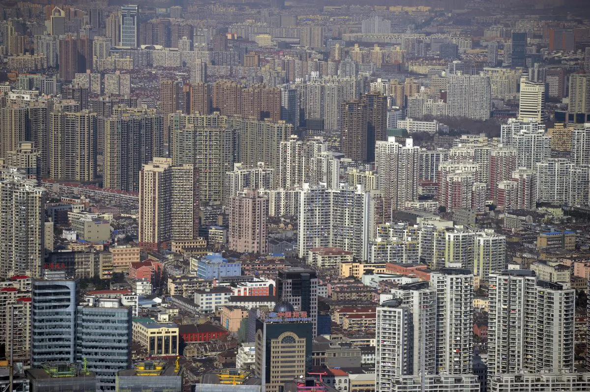 A view of the financial district of Pudong, in Shanghai, China, from the Jin Mao Tower, on Jan. 17, 2011. (Peter Parks/AFP/Getty Images)