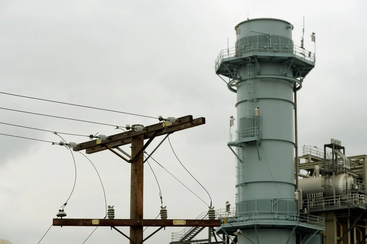 High voltage power lines are seen near a power plant in Burbank, Calif., June 24, 2013. (Kevork Djansezian/Getty Images)