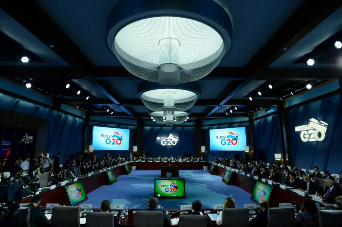 Participants of G20 Finance Ministers and Central Bank Governors' meeting attend the plenary session in Moscow, Russia, on July 19, 2013. Hackers are targeting G20 attendees. (Kirill Kudryavtsev/AFP/Getty Images)