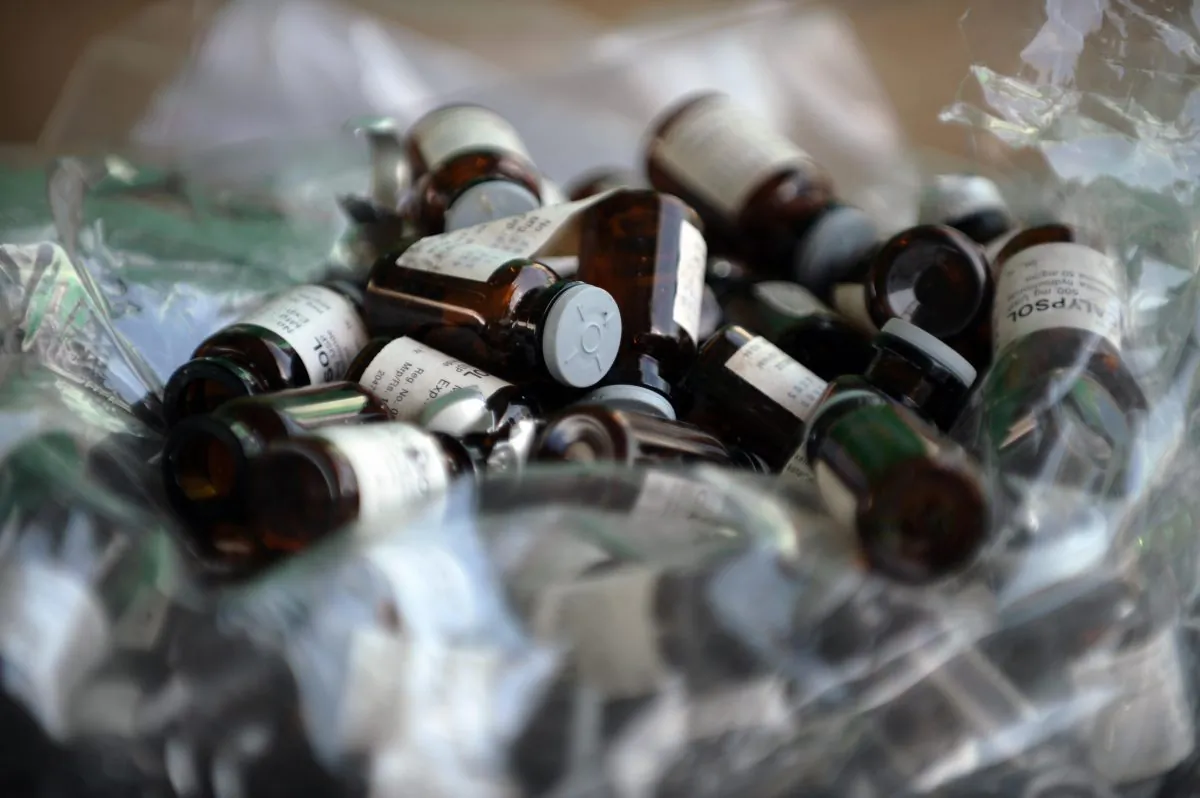 Glass capsules containing Ketamine are seen in in this file photo. A New York doctor is successfully using the drug to treat patients with chronic pain. (Nicolas Asfouri)/AFP/Getty Images)
