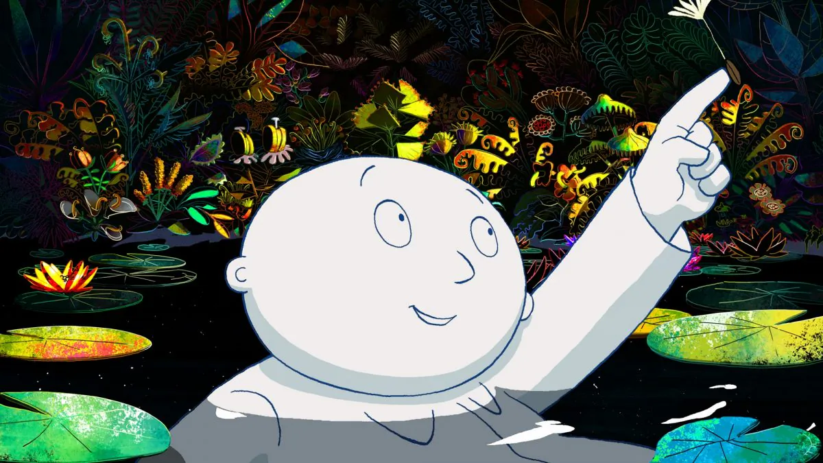 The Moon Man (voiced by Katharina Thalbach) in the animation “Moon Man.” (Courtesy of Tribeca Enterprises LLC)